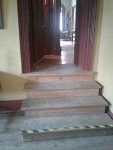 Steps from the Kitchen of Perth Museum into the front hall